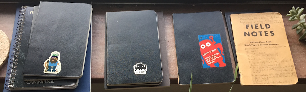 ryan’s pocket notebooks with cute stickers on their covers
